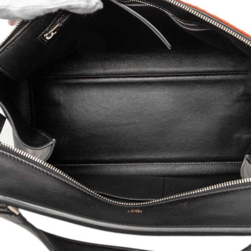 Celine Edge Black Red Leather Calf Hair Tote - Picture 5 of 7